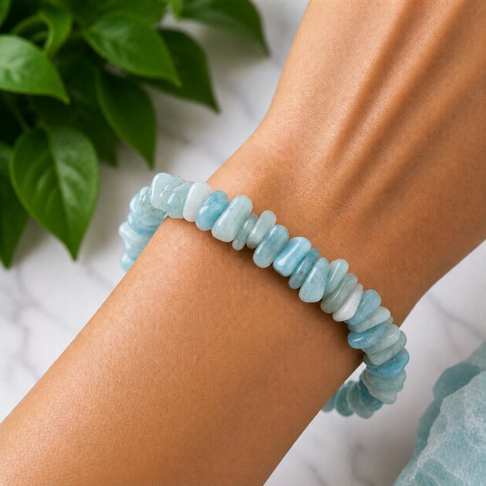Aquamarine Chip Bracelet